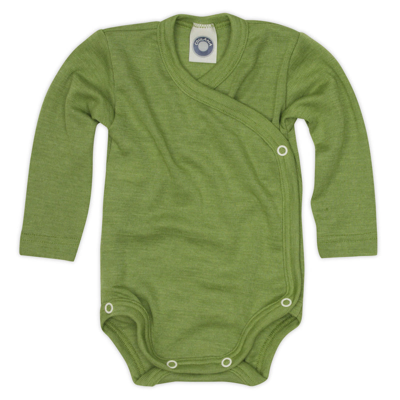 langarm Baby Wickelbody Schurwolle Seide