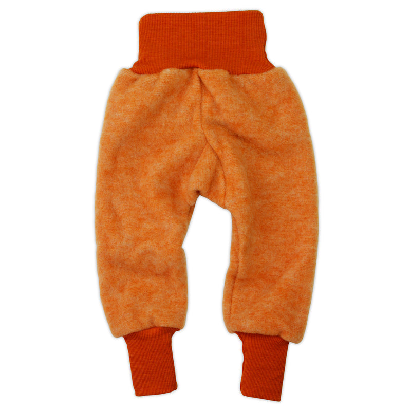 Baby Hose Woll-Fleece von Cosilana in Safran Orange melange, Größe 50/56