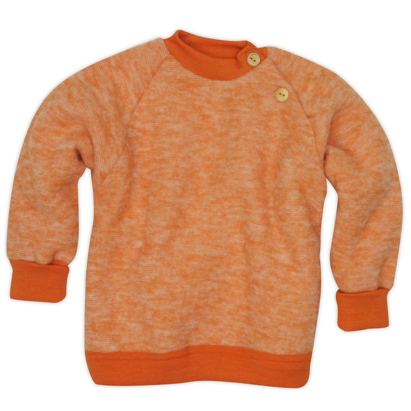Baby Woll-Fleece Pulli von Cosilana 50/56 Safran-Orange