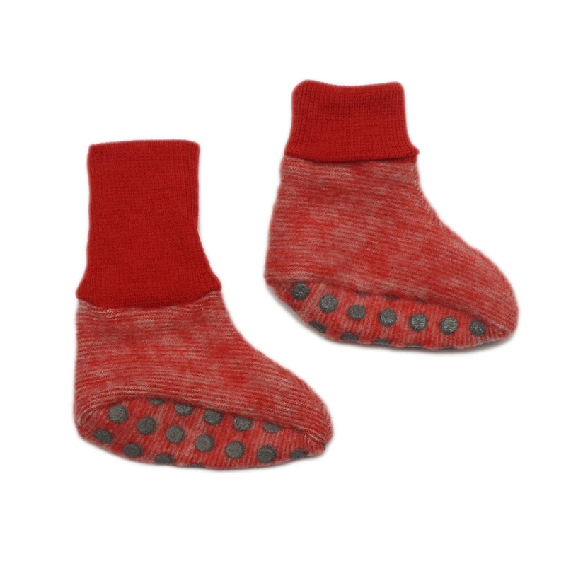 Baby-Schühchen 100% Wollfleece von Cosilana 62/68 Rot Melange