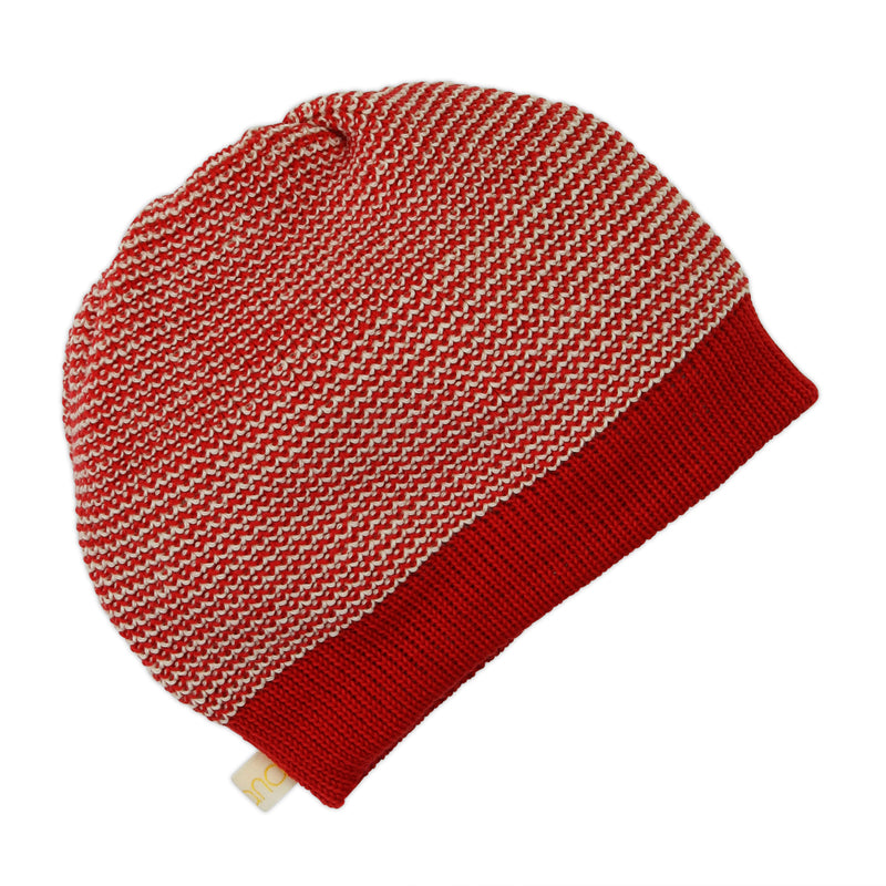 Kinder Beanie Bio-Merinoschurwolle, Rot-Rose, Gr. 02 (46-50 cm) von Disana