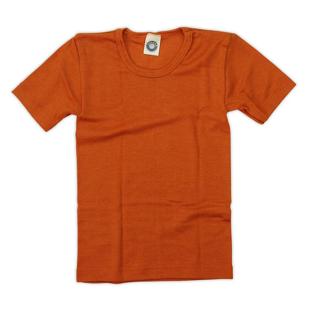 Cosilana Kinder Unterhemd 1/4 Arm, Farbe Safran-Orange, Größe 128