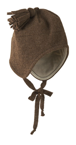 Disana - Walk-Mütze Wolle Haselnuss Größe: 1 mit Bommel