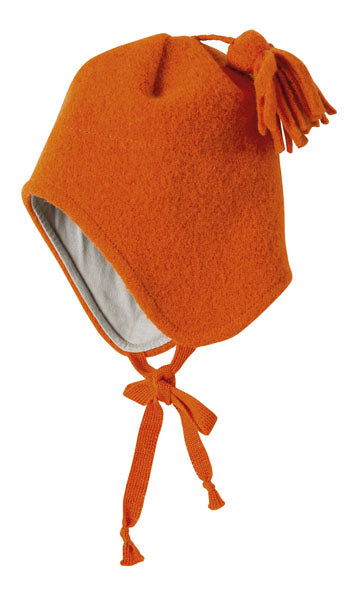 Disana - Walk-Mütze Wolle orange, Größe: M/2 mit Bommel