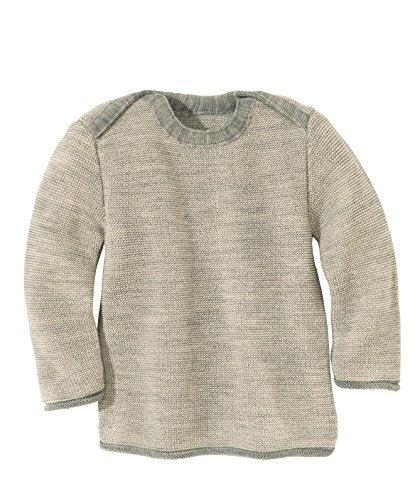 Disana Baby Pullover Merino-Wolle 50/56 grau/natur
