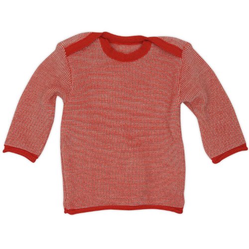 Disana Melange-Pullover Wolle rot, Size / Größe:50/56 (0-3 Monate)