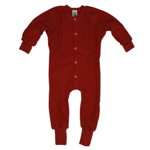 Cosilana Schlafanzug/Overall ohne Fuß, Größe 74, Farbe Rot aus 100% Schurwolle kbT