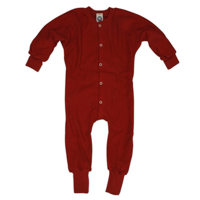 Cosilana Schlafanzug/Overall ohne Fuß, Größe 68, Farbe Rot aus 100% Schurwolle kbT
