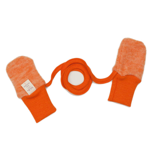 Baby gloves 100% new wool orange