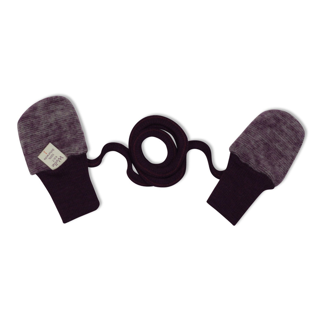 Baby gloves 100% new wool Cosilana purple – Wollbody®