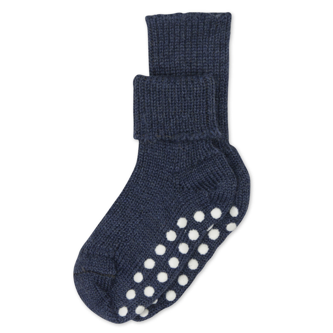 Kinder Stopper Socken 100% Wolle Farbe Jeans von Hirsch Natur